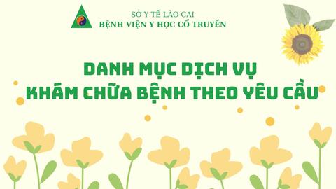 DANH MỤC DỊCH VỤ KHÁM CHỮA BỆNH THEO YÊU CẦU