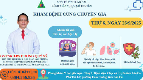LỊCH KHÁM CHUYÊN GIA ĐẦU NGÀNH VỀ LĨNH VỰC Y HỌC GIẤC NGỦ