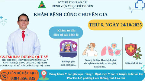 THÔNG BÁO LỊCH KHÁM CHUYÊN GIA VỀ LĨNH VỰC Y HỌC GIẤC NGỦ