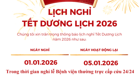 THÔNG BÁO LỊCH NGHỈ TẾT DƯƠNG LỊCH TẠI BỆNH VIỆN Y HỌC CỔ TRUYỀN TỈNH LÀO CAI