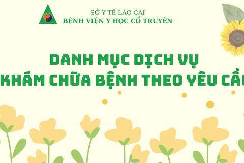 DANH MỤC DỊCH VỤ KHÁM CHỮA BỆNH THEO YÊU CẦU