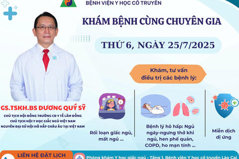 THÔNG BÁO LỊCH KHÁM CHUYÊN GIA