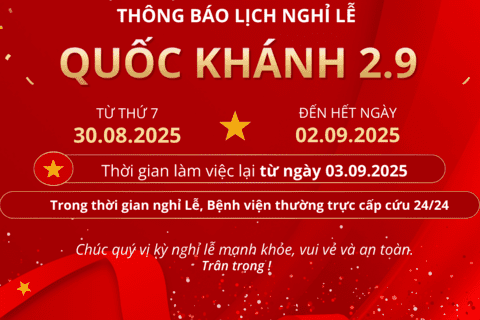 THÔNG BÁO LỊCH NGHỈ LỄ QUỐC KHÁNH 02/9